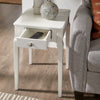 1-Drawer Wood Side Table - White