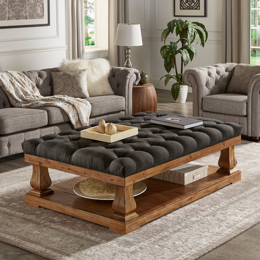 Trunk Rectangular Coffee Table with Tray and Iron Casters by iNSPIRE Q  Classic – iNSPIRE Q Home