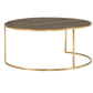 Metal and Wood Round Nesting Coffee Table