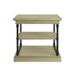 Cornice Accent Storage Side Table - Ivory White Finish