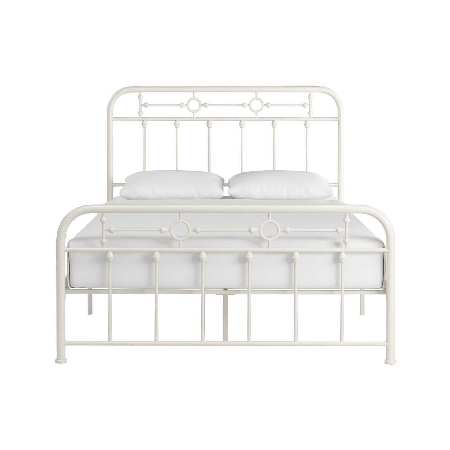 Metal Spindle Platform Bed - White, Full Size (Full Size)