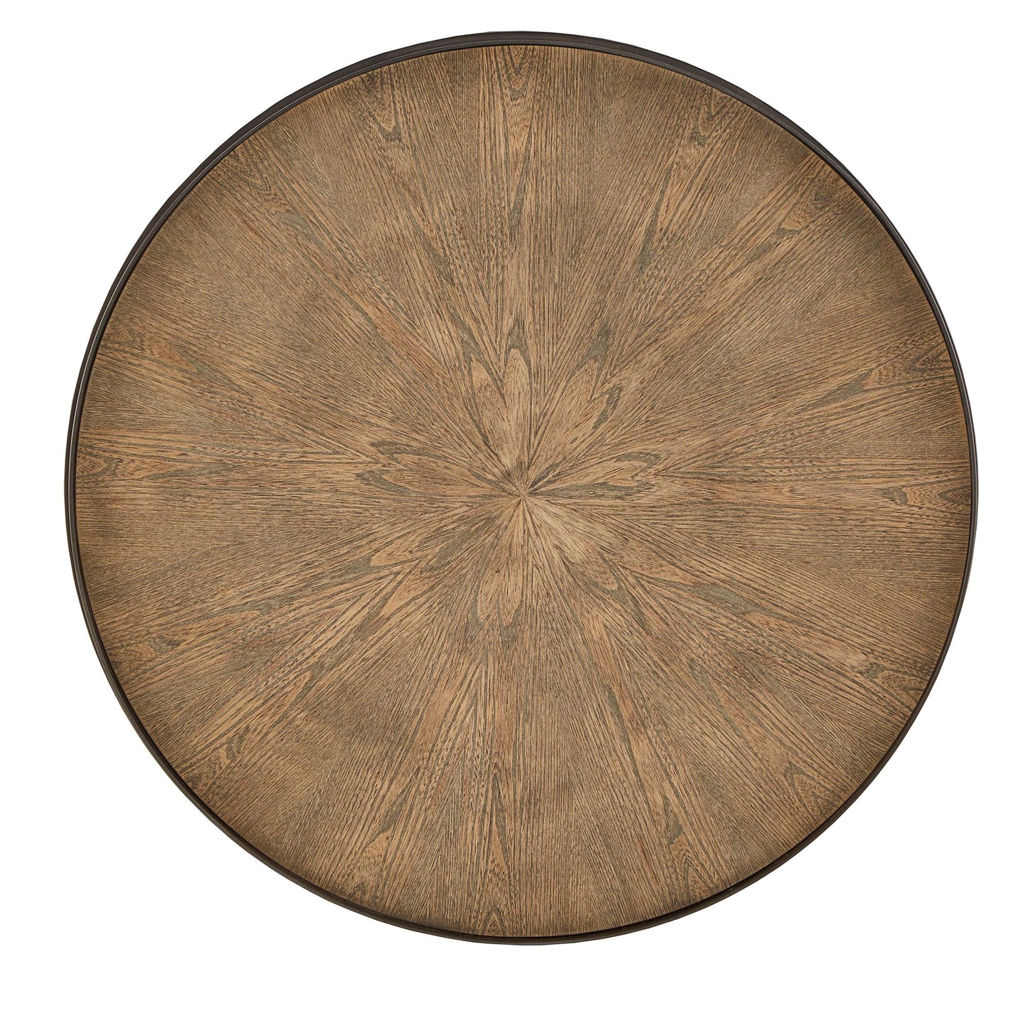 Grey Oak Finish Round Table - Nesting Coffee Table