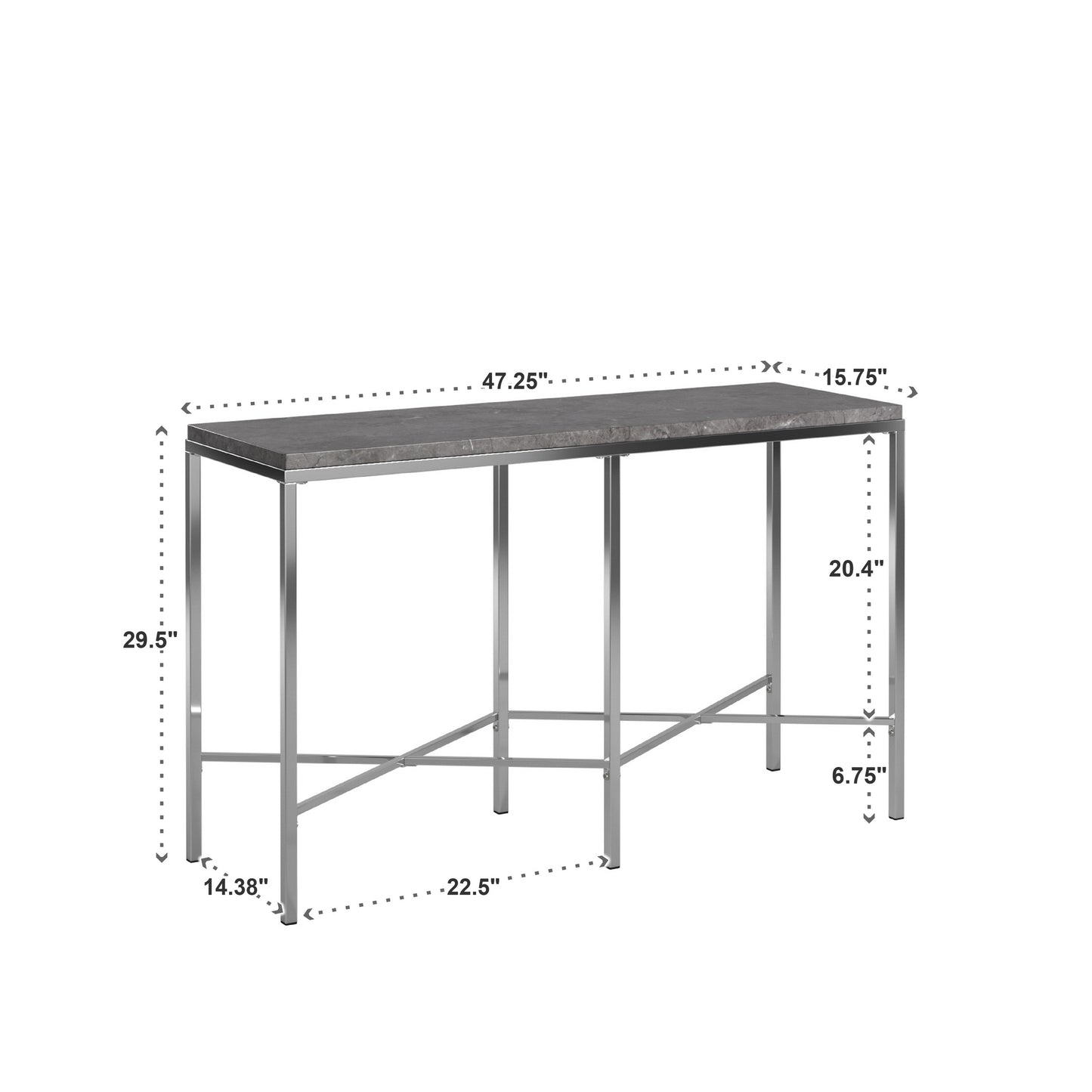 Grey Faux Marble Sofa Table
