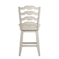 French Ladder Back Counter Height Swivel Stool - Antique White Finish