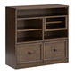 Dark Oak Finish Wood Cabinet - With Tip-Out Bins