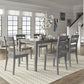 60-inch Rectangular Antique Grey Dining Set - Ladder Back Chairs, 7-Piece Set