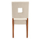 Upholstered Fabric Keyhole Dining Chairs (Set of 2) - Beige