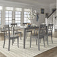 60-inch Rectangular Antique Grey Dining Set - Window Back Chairs, 7-Piece Set