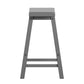 Saddle Seat Counter Height Backless Stools (Set of 2) - Frost Grey Finish