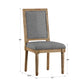 Rectangular Linen and Wood Dining Chairs (Set of 2) - Grey Linen, Natural Finish
