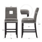 Keyhole Counter Height High Back Stools (Set of 2) - Grey Linen