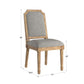 Arched Linen and Wood Dining Chairs (Set of 2) - Grey Linen, Natural Finish