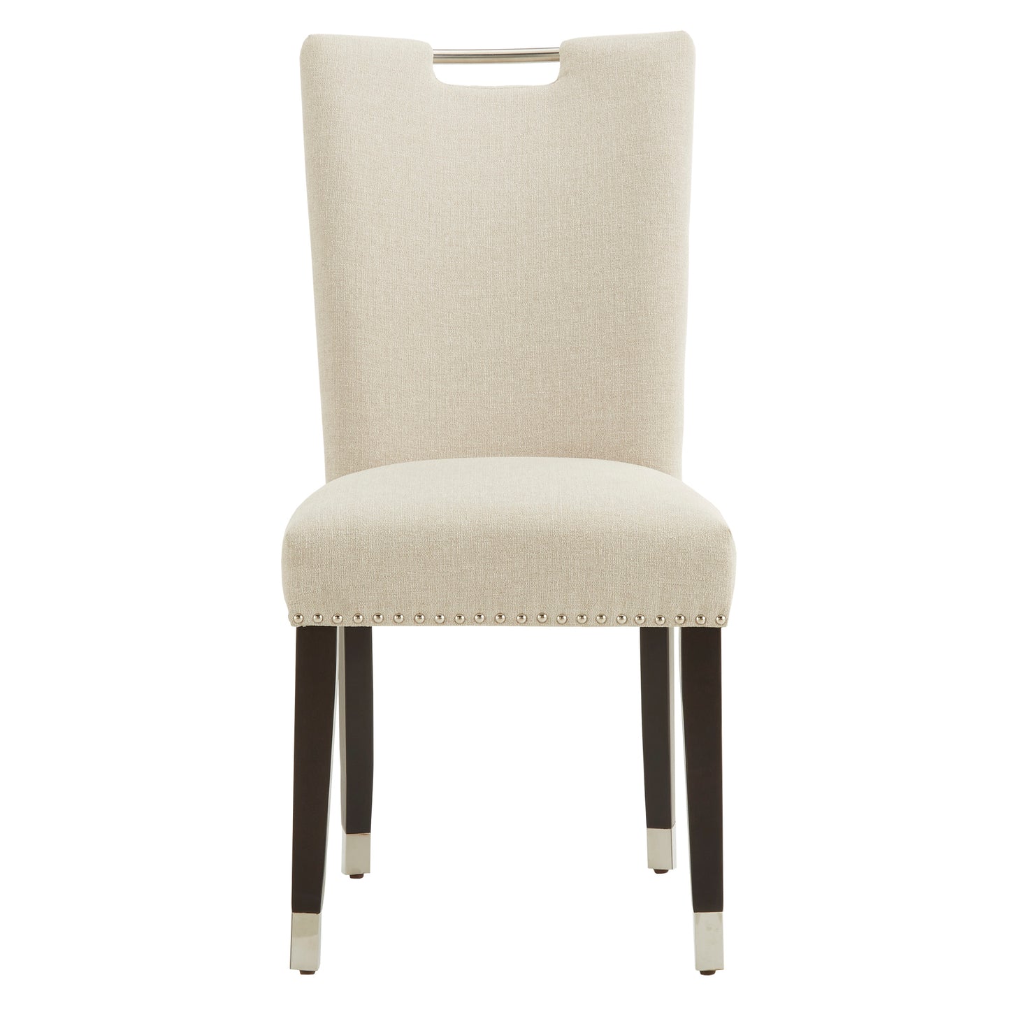 Heathered Weave Parsons Dining Chairs (Set of 2) - Black Finish, Beige, Side Chairs