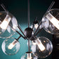 Matte Black Finish Bold 10-Glass Globe Pendant Light