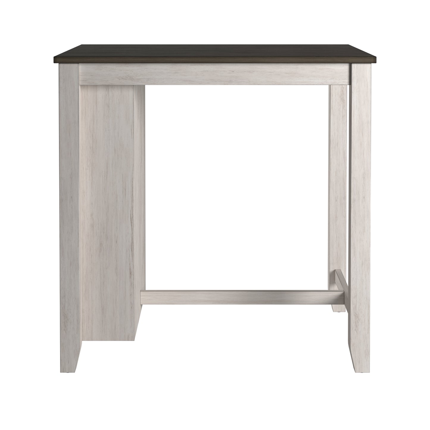 Wood Counter Height Dining Table with Charging Station - Dark Cherry Top and Two-Tone Grey & White Base Finish