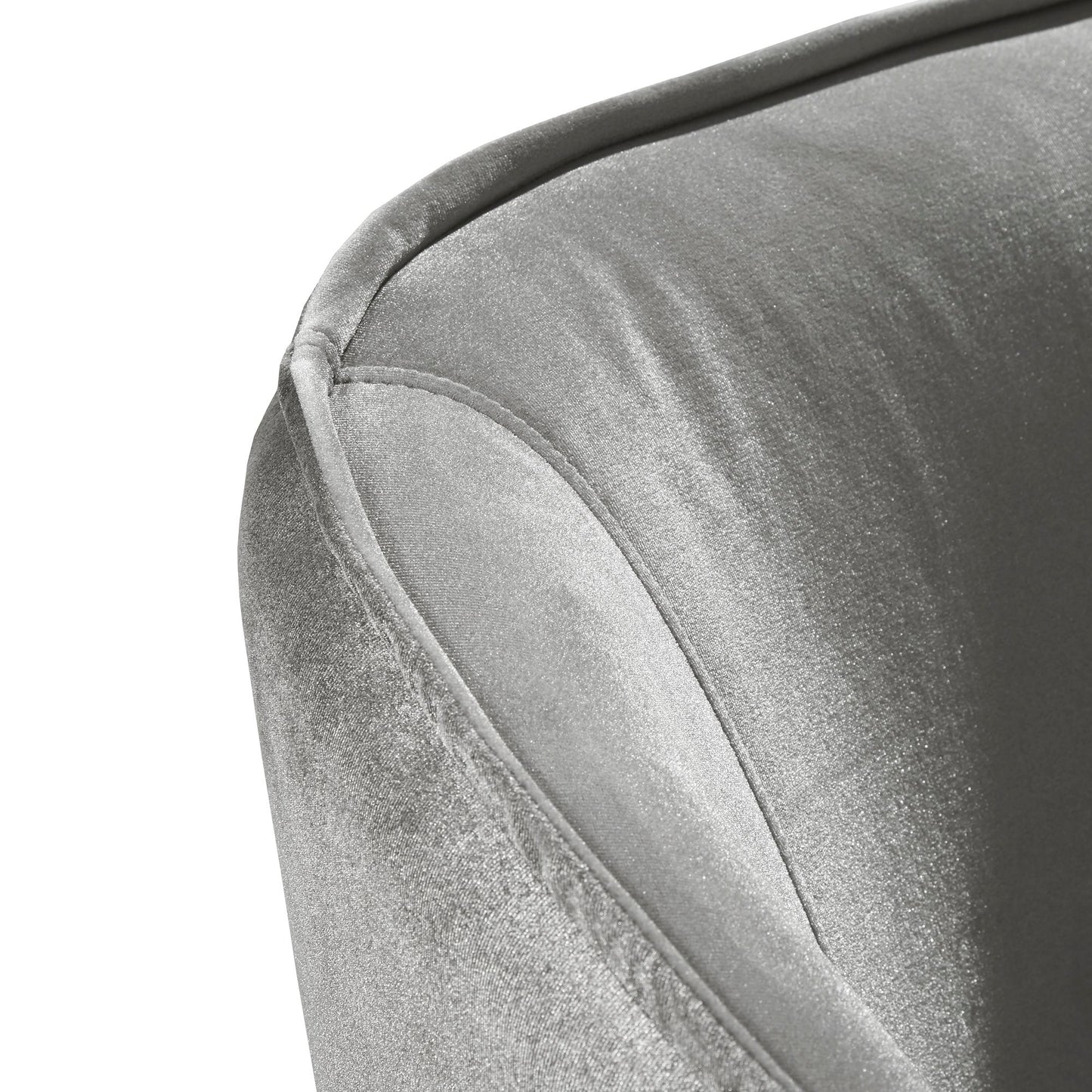 Velvet Barrel Back Acrylic Leg Accent Chair - Silver Velvet
