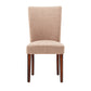 Linen Parsons Dining Chairs (Set of 2) - Espresso Finish, Light Brown