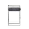 Velvet Upholstered Chrome Metal Counter Height Stools (Set of 2) - Chrome Finish, Blue Steel Velvet