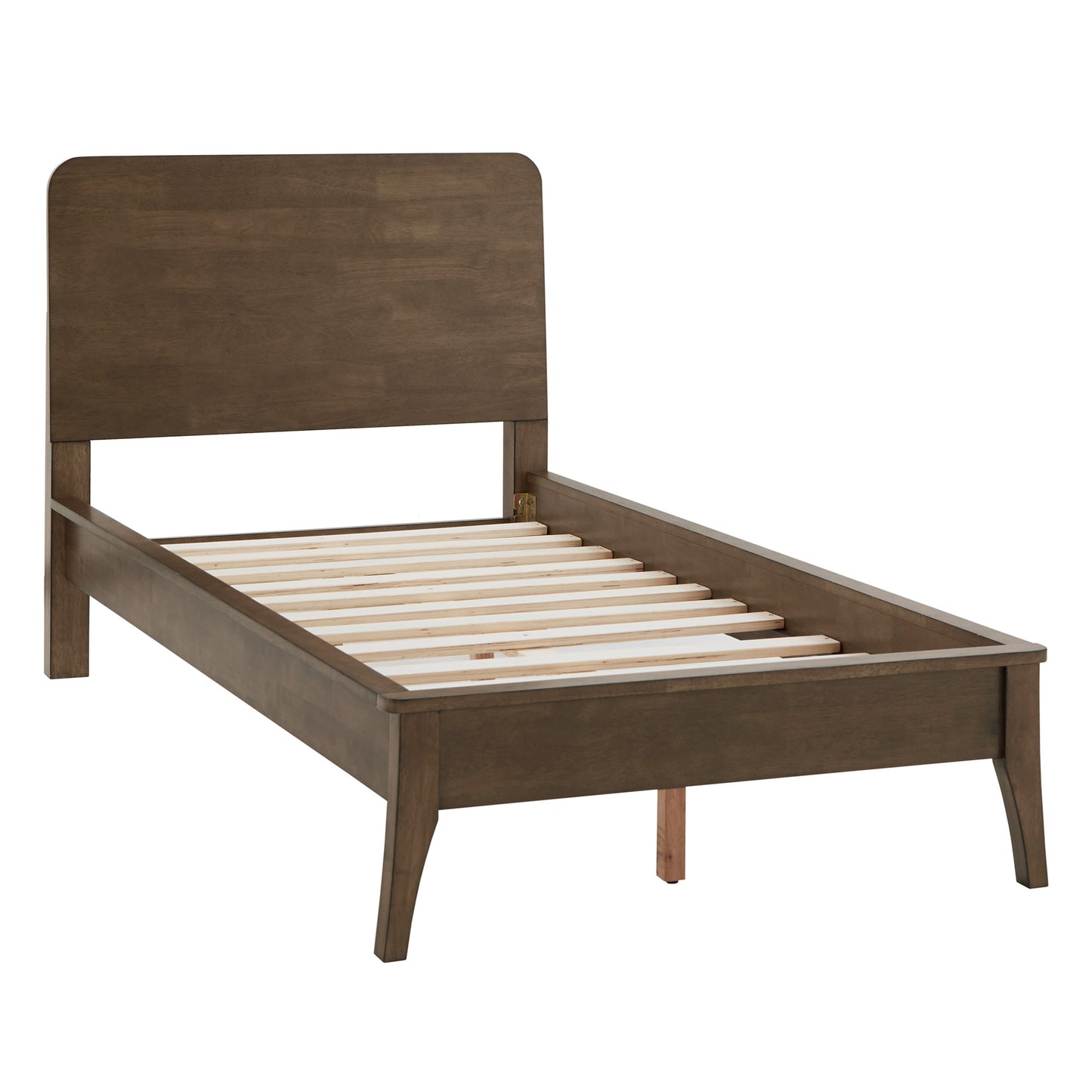 Wood Finish Platform Bed - Walnut Finish, Twin