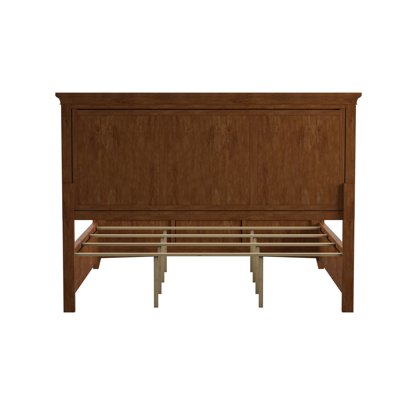 Wood Panel Bed - Oak Finish, King Size