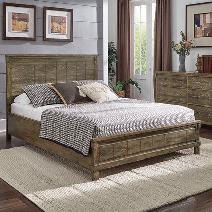 Local Pickup Only - Wood Panel Queen Platform Bed