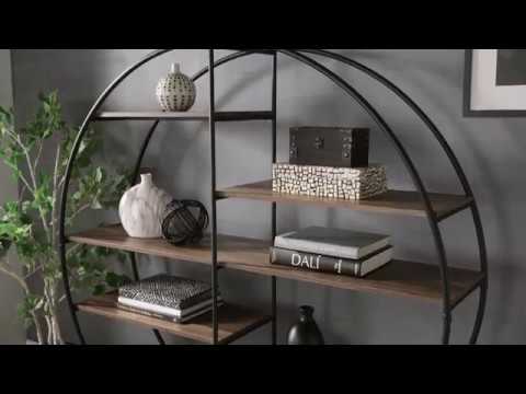 Matte Black Finish Metal Round Bookcase by iNSPIRE Q Modern