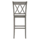X-Back Bar Height Chairs (Set of 2) - Antique Grey Finish