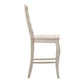 French Ladder Back Wood Counter Height Chairs (Set of 2) - Antique White