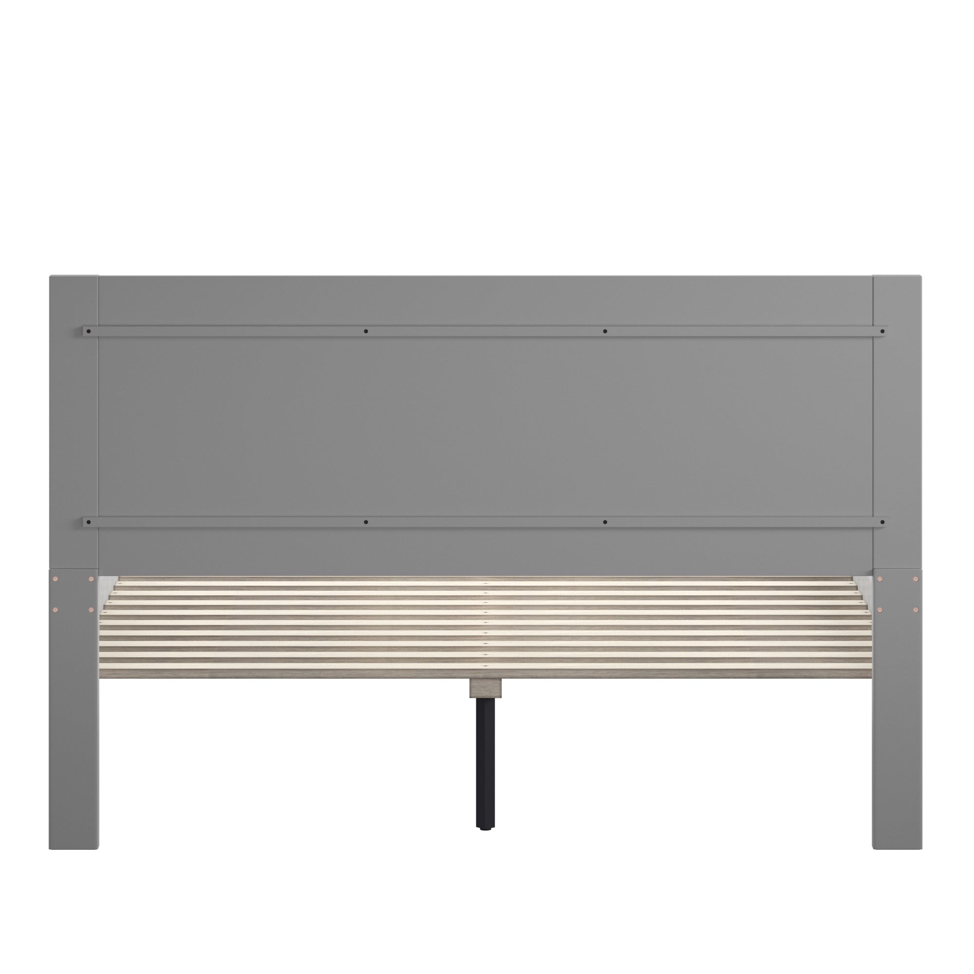 Horizontal Panel Platform Bed - Frost Grey, Queen