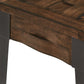 Dark Brown Wood and Metal Sofa Table