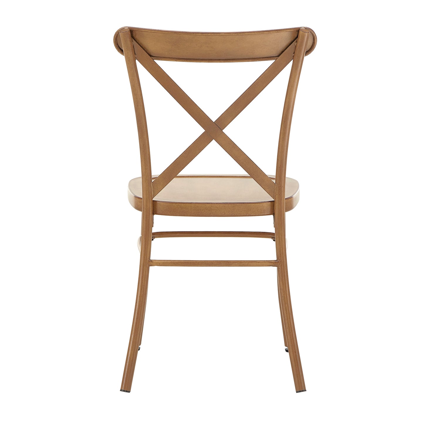 Metal Dining Chairs (Set of 2) - Oak Finish