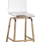 Acrylic Swivel High Back Stools (Set 2) - Champagne Gold, 24" Counter Height