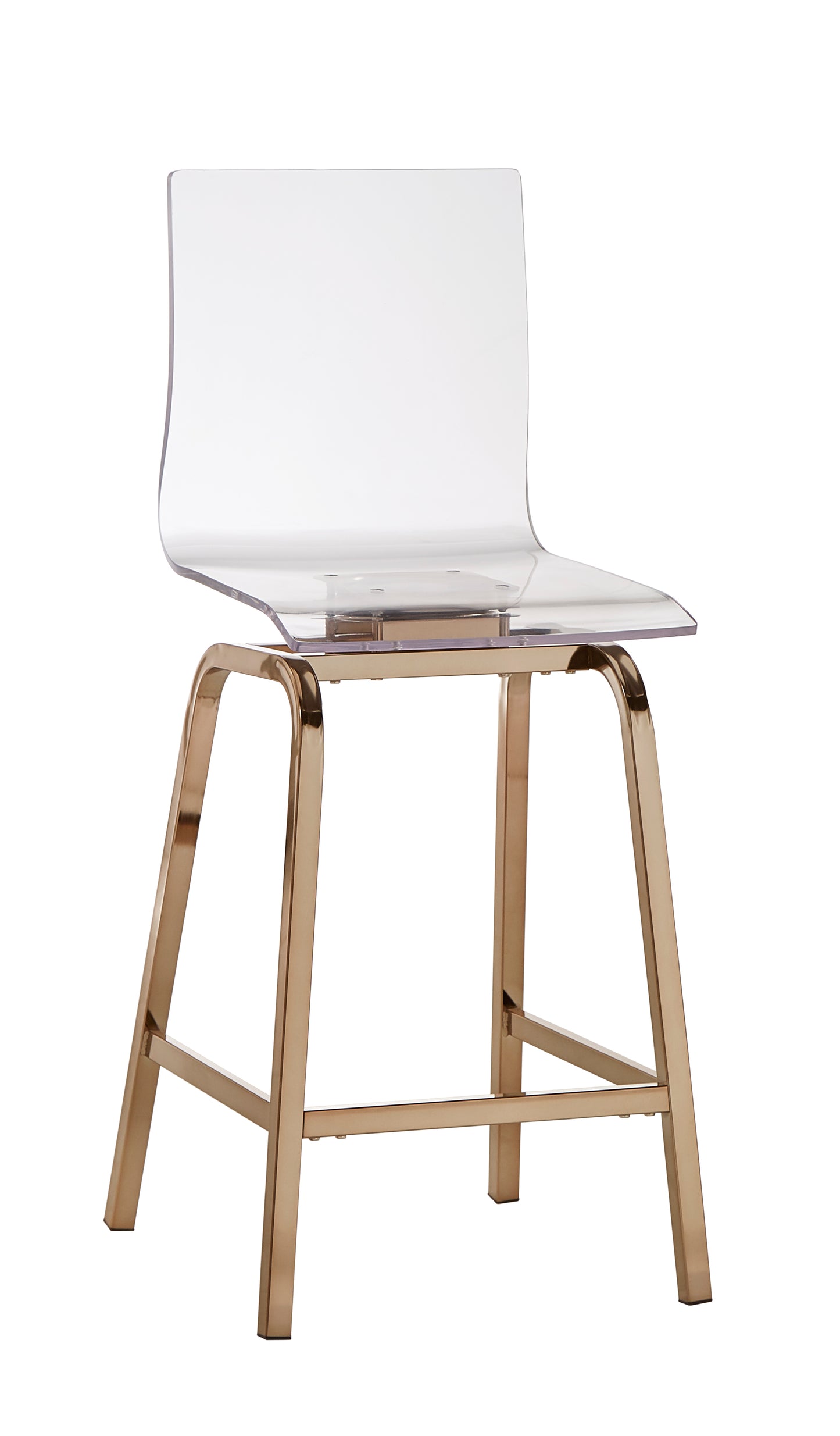 Acrylic Swivel High Back Stools (Set 2) - Champagne Gold, 24" Counter Height