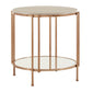 Champagne Gold Finish End Table - End Table