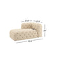 Beige Linen Tufted Chesterfield Sectional Chaise Lounge - Right Facing