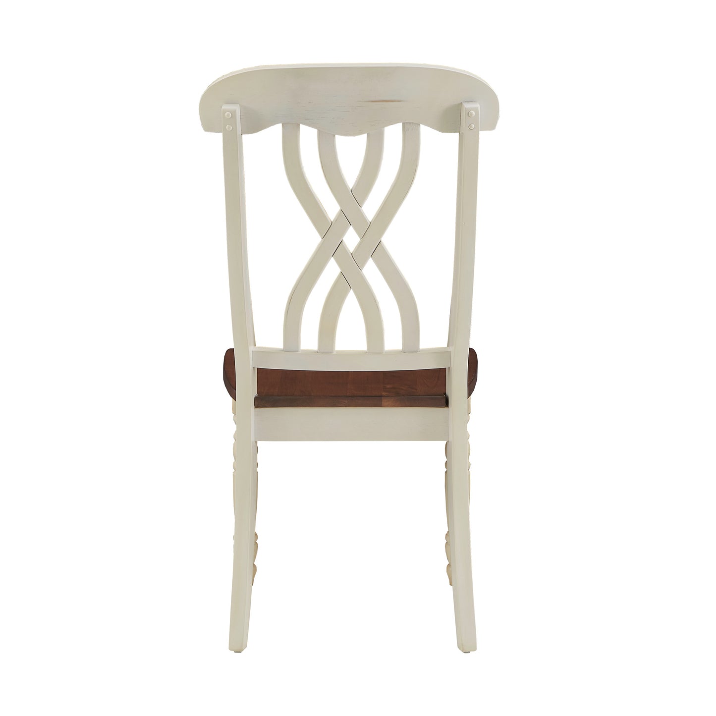 Two-Tone Antique Dining Chairs (Set of 2) - Antique White, Cross Back