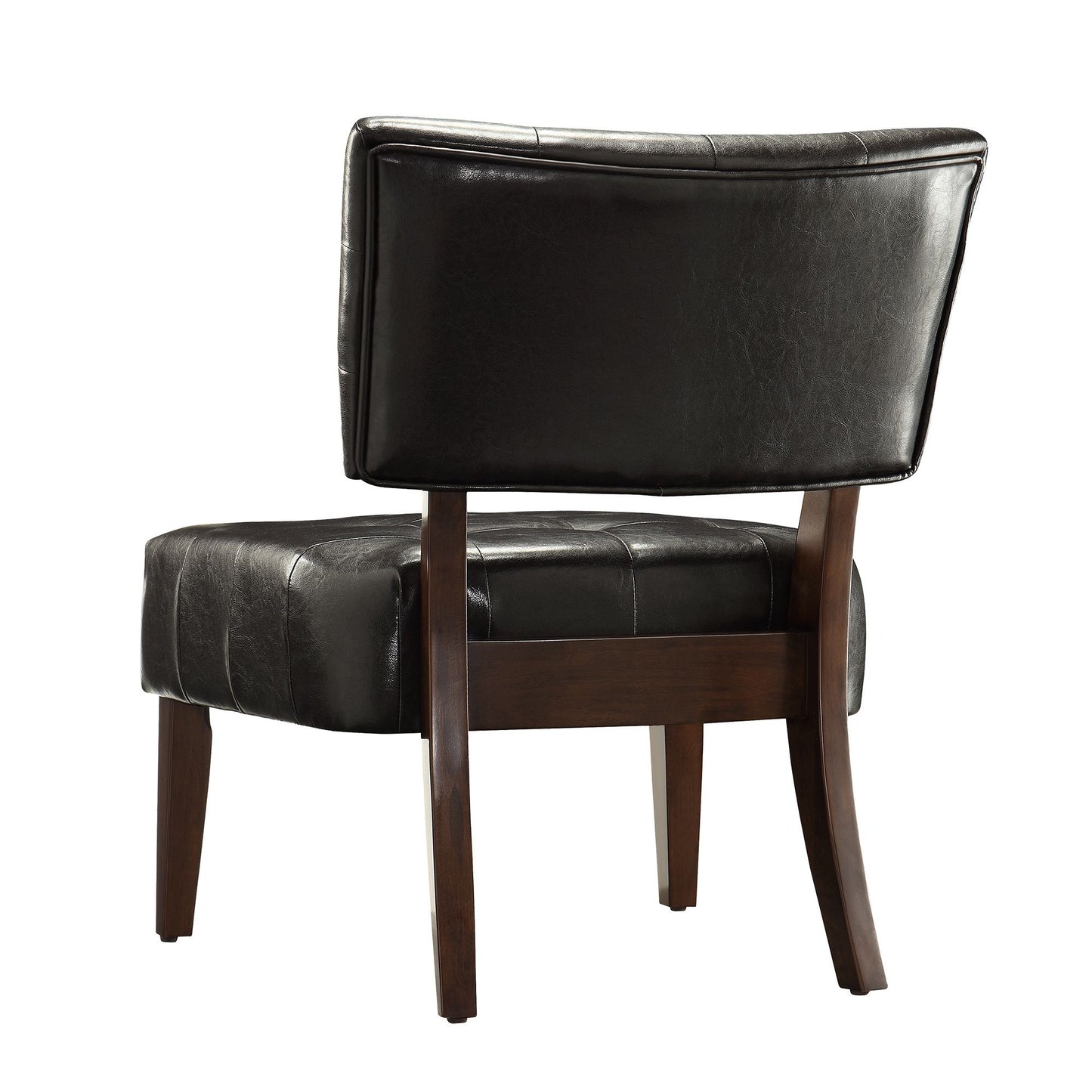 Faux Leather Armless Accent Chair - Dark Brown