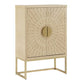 32" Wide 2-Door Accent Cabinet - Antique White, Gold Finish