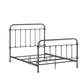 Antique Graceful Victorian Iron Metal Bed - Frost Grey, Full (Full Size)
