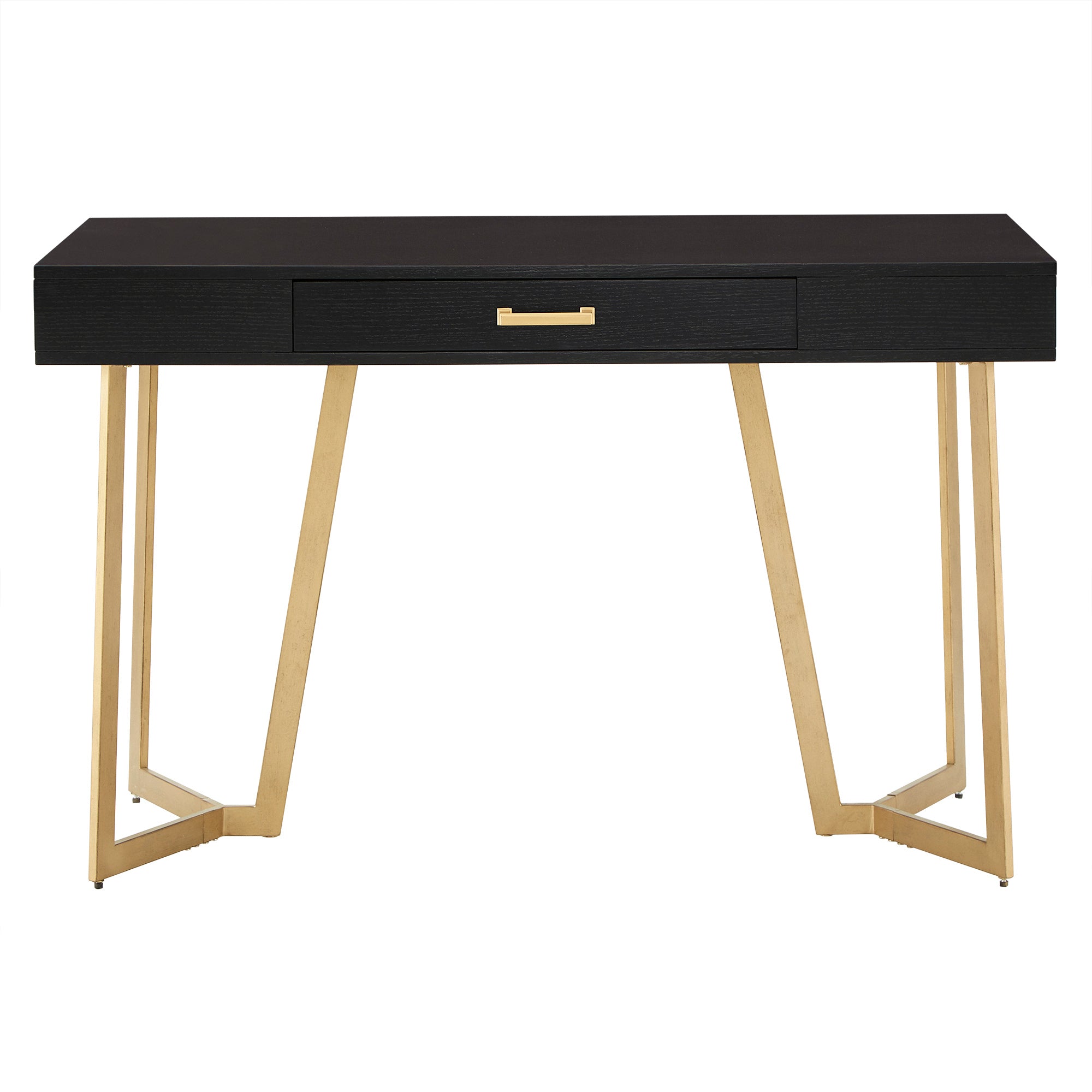 Black Finish Writing Desk With Gold Metal Base By Inspire Q Modern –  Inspire Q Home