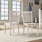 Oak Wood Finish 48-inch Rectangle Dining Set - Antique White Finish, Mission Back Chairs