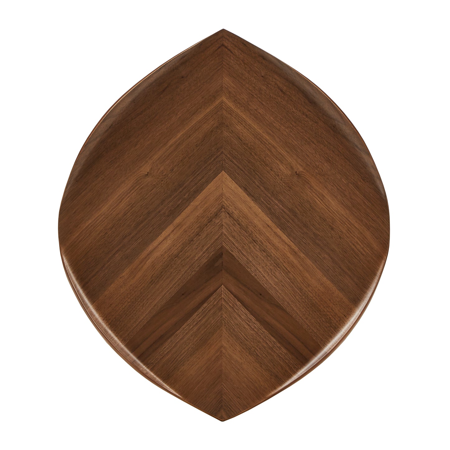 Wood Finish Leaf Shape End Table - Walnut Finish End Table