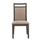 Espresso and Grey Linen Dining Chair (Set of 2)