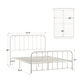 Local Pickup Only - Beaded Spindle Metal Platform Bed - White, Queen Size (Queen Size)