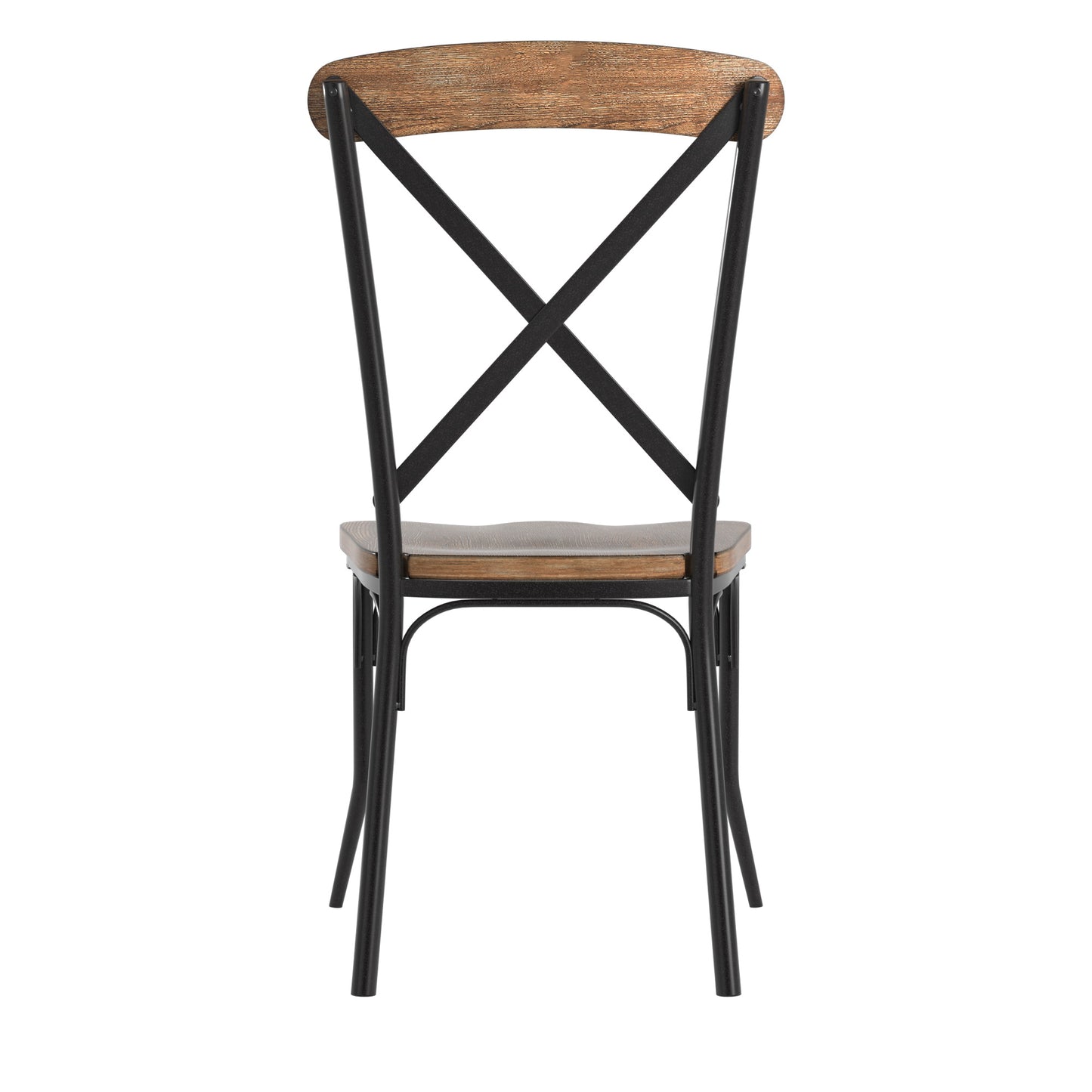 X-Cross Back Dining Chairs (Set of 2) - Brown, Ash Finish
