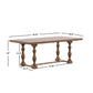 78-inch Oak Top Dining Table with Turned Leg Trestle Base - Oak Top with Dark Denim Base