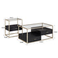 Champagne Silver Finish Table with Storage - Coffee and End Table Set