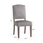 Linen Nailhead Chairs (Set of 2) - Brown Finish, Grey Linen