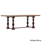 78-inch Oak Top Dining Table with Turned Leg Trestle Base - Oak Top with Berry Red Base