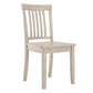 Oak Wood Finish 48-inch Rectangle Dining Set - Antique White Finish, Mission Back Chairs